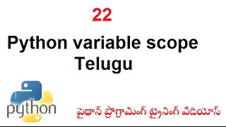 22 Python variable scope Telugu-vlr training