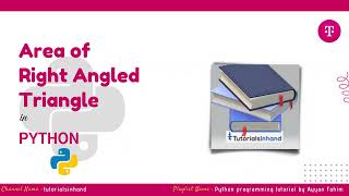 write a python program to find the area of a right angle triangle
