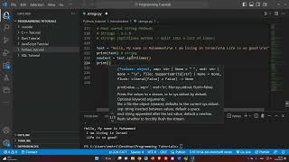 Python Tutorial 2.1.8 - Using the String Method "Splitlines"
