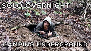 Camping UNDERGROUND In A HILLSIDE | Stealth Camping Dugout Shelter