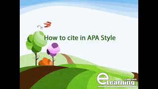 How to cite in APA Style