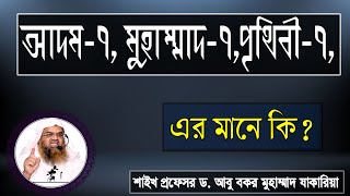 প্রশ্ন : আদম-৭, মুহাম্মাদ-৭,পৃথিবী-৭, এর মানে কি? শাইখ প্রফেসর ড. আবু বকর মুহাম্মাদ যাকারিয়া