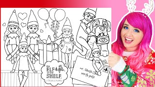 Coloring Elf on the Shelf Christmas Coloring Pages | Boy Elf & Girl Elf, Elf Pets & Letters To Santa