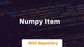 numpy item