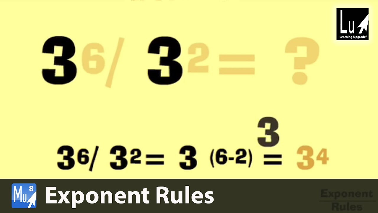Exponent Rules Song Learn Algebra Learning Upgrade App Youtube
