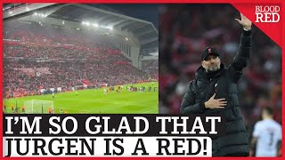 Jurgen Klopp Celebrates at Anfield after Liverpool 3-3 Benfica in Champions League | FAN FOOTAGE