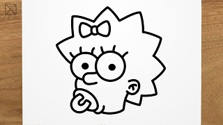How to draw MAGGIE SIMPSON step by step, EASY