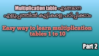 Multiplication Table എങ്ങനെ എളുപ്പത്തിൽ കുട്ടികളെ പഠിപ്പിക്കാം