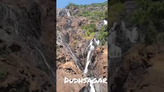 Dudhsagar waterfall in May (view from Amravati Express) #goa #dudhsagar #waterfall