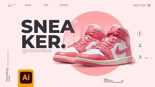 Illustrator CC Tutorial | Graphic Design |  Nike Website UI Design