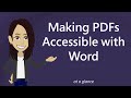 Making PDFs Accessible with Word: At a Glance