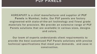 PUF PANELS | BUILDING MATERIALS | CONSTRUCTION | KOREAPUFF