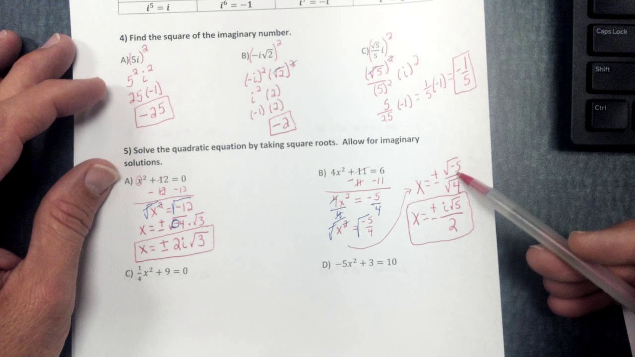 Sec. 4.1 B Notes: Solving Quadratic Equations By Square And Factoring ...