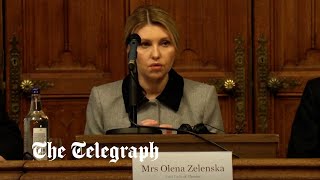 Watch: Ukraine's first lady Olena Zelenska gives speech to MPs