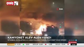 İstanbul Avcılar E-5'de Araç Yandı 22.12.2020 TURKEY