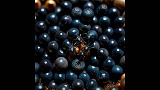 blue berries into ants