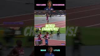 Noah Lyles & Sha'Carri Richardson - 2023 World Champions in the 100m Dash #trackandfield