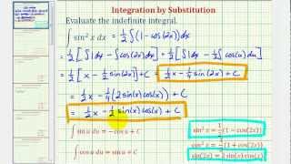 Indefinite Integral: (sin(x))^2 - Power Reducing Substitution