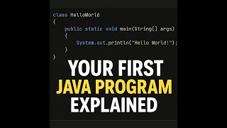 Java For Beginners: Your First Program Explained (Hello World Tutorial)