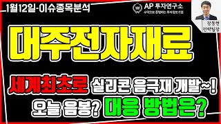 대주전자재료(078600) - 세계최초로 실리콘 음극재 개발~! 오늘 음봉? 대응 방법은?