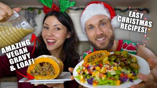 STUFFED BUTTERNUT SQUASH & GRAVY | Vegan Christmas Recipes!