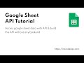 Google Sheet API Tutorial - NoCodeAPI (Part 1)