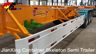 3axles straight beam skeleton semi trailer