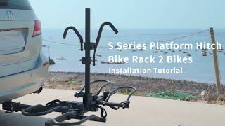 2 Bikes Foldable Platform Style Hitch Mounted Bike Rack for Cars