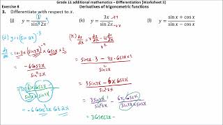 Grade 11 addmaths: Differentiation [subtopic 8: trig functions] - video 2