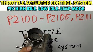 THROTTLE ACTUATOR MOTOR CONTROL MALFUNCTION CODE P2100 P2101 P2102 P2103 P2104 P2105 P2111 CIRCUIT