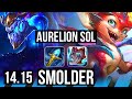 AURELION SOL vs SMOLDER (MID) | 10/1/1, Legendary, 800+ games | BR Master | 14.15