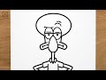 How to draw Squidward Tentacles (SpongeBob SquarePants) step by step, EASY