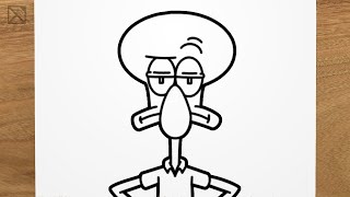 How to draw Squidward Tentacles (SpongeBob SquarePants) step by step, EASY