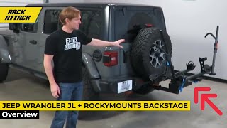 Jeep Wrangler JL with RockyMounts Backstage Bike Rack + Hitch Extension