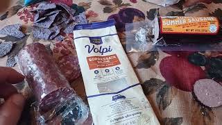 525 Volpi Sopressata Salame vs Trader Joe's Turkey Summer Sausage salami review taste comparison