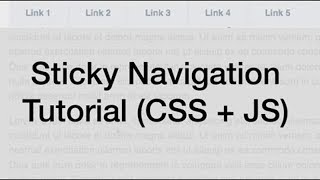 Sticky Navigation Tutorial (Fixed Position CSS + JavaScript / jQuery) 2019