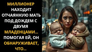 МИЛЛИОНЕР НАХОДИТ ОТЧАЯННУЮ МАТЬ ПОД ДОЖДЕМ С ДВУМЯ МЛАДЕНЦАМИ... ПОМОГАЯ ЕЙ, ОН ОБНАРУЖИВАЕТ, ЧТО..