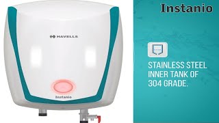 Havells Instanio 3 Litre Instant Water Heater | Color Changing LED Indicator, Rust \u0026 Shook Proof |