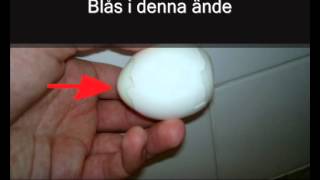 Blåsa ut ett ägg ur skalet - www.bra-att-veta.se - How to peel an egg fast