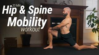 Gentle 20 Minute Hip \u0026 Spine Mobility Workout | No Talking, Relaxing