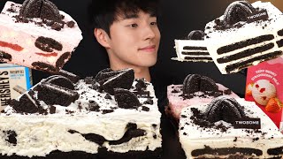 ASMR MUKBANG OREO ICE CREAM CAKE🍰 DESSERT EATING SOUNDS