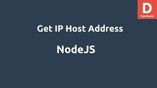 NodeJS Get Hostname DNS Module