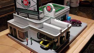 MTH Railking O Scale Custom LED lighted Sinclair Gas Station