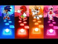 Sonic Exe vs Knuckles Exe vs Tails Exe vs Amy Exe - Tiles Hop EDM Rush