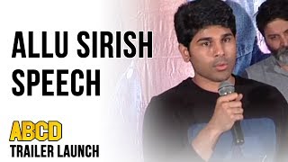 Allu Sirish Speech At ABCD - American Born Confused Desi Movie Trailer Launch