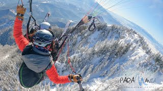 Zbor cu parapanta Iarna in Poiana Brasov. Winter Paragliding in Poiana Brasov with Paramania Team