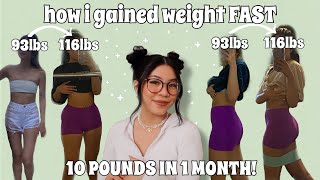 HOW TO GAIN WEIGHT FAST *NO APETAMIN* // skinny girls, high metabolism // (calories, diet, exercise)