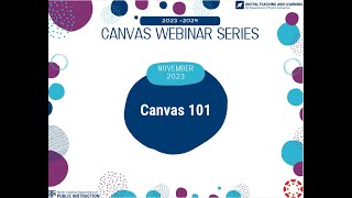 Canvas 101 November Webinar