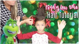 CINDY LOU WHO HAIR TUTORIAL | GRINCH CRAZY HAIR DAY FUN!