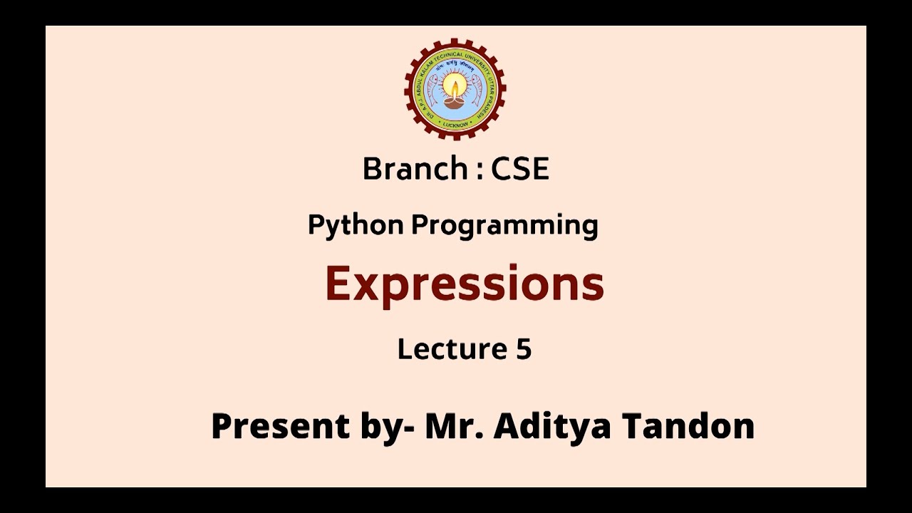 Python Programming Expressions Aktu Digital Education Youtube